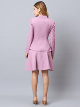 Lilac Linen A-Line Blazer & Skirt Set